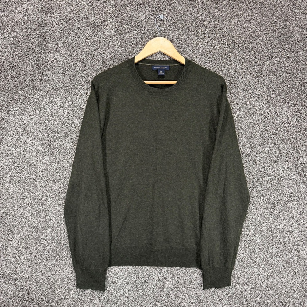 Banana Republic Sweater Mens XL Green Silk Cashmere Crewneck Pullover Old‎ Money